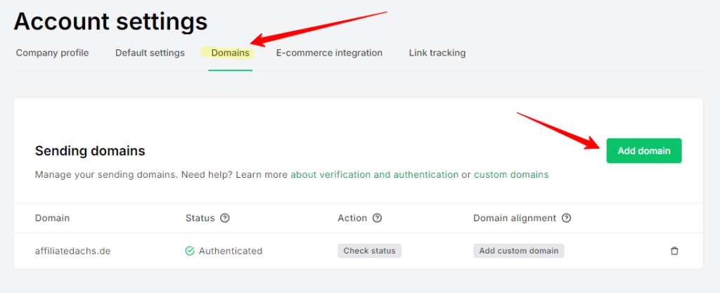 Mailerlite Domain